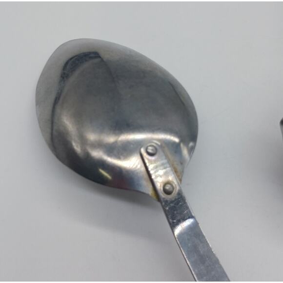 Vintage Ace Soup Ladle Serving Spoon Light Gray Handle Lot of 2 Stainless USA - Picture 8 of 9
